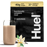 Huel Black Edition vainilla empaque frontal mostrando diseño y peso