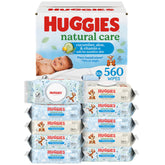 HUGGIES paquete frontal Natural Care mostrando diseño y cantidad ideal