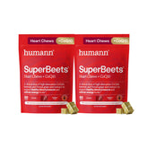HumanN SuperBeets frente del envase mostrando 120 masticables y beneficio práctico