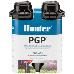 Hunter PGP-ADJ front view showing compact 4-inch pop-up and durable body, reliable performance
