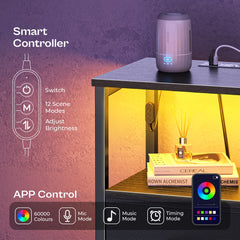 Huuger detalle de luces LED que crean ambiente personalizable y confort