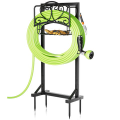 HXJLJY front view of assembled hose holder showing stable design and organization benefit