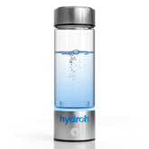 hydroh vista frontal de la botella mostrando diseño y portabilidad