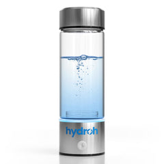 hydroh vista frontal de la botella mostrando diseño y portabilidad