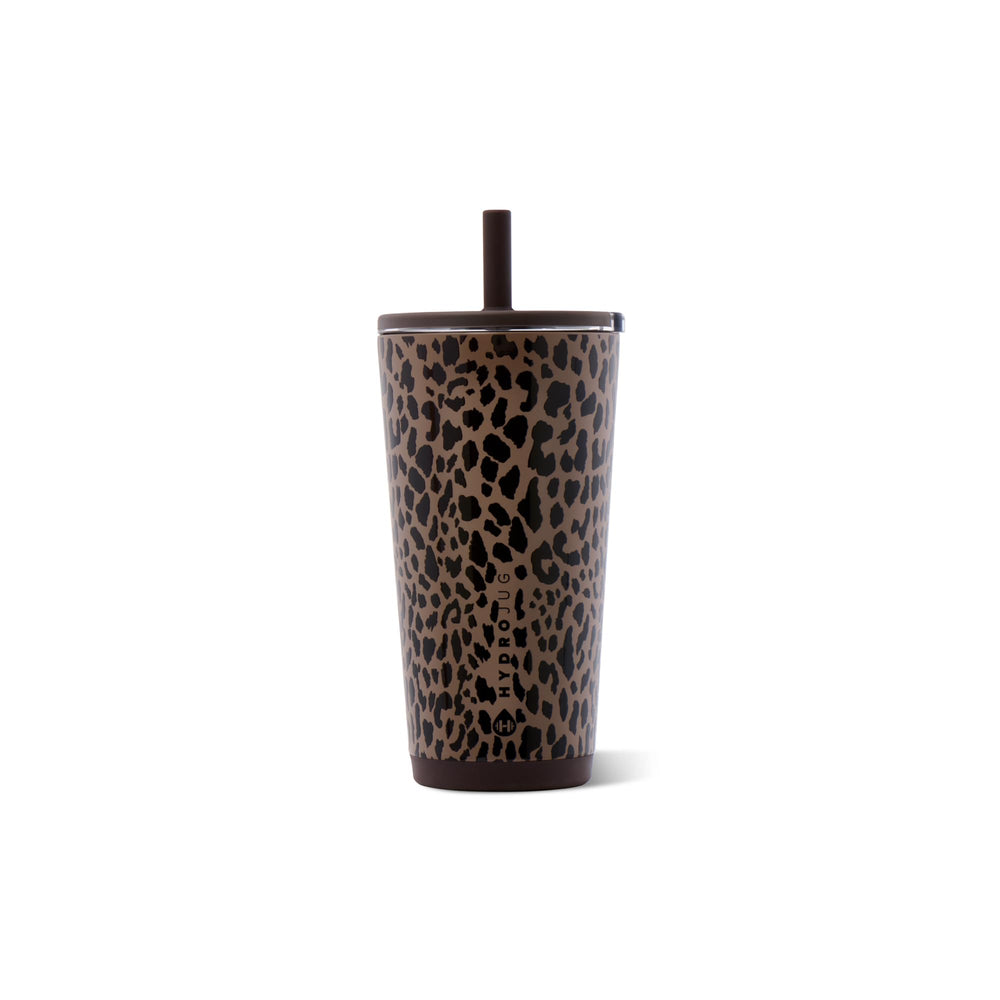 HydroJug vista frontal Brown Leopard, diseño moderno y portátil