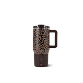 HydroJug vista frontal del vaso Brown Leopard, diseño y tamaño prácticos
