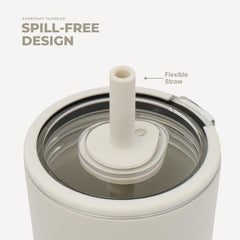 HydroJug vaso Linen en uso en escritorio, práctico y profesional