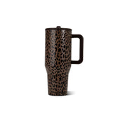 HydroJug vista frontal Brown Leopard con cierre hermético y uso práctico