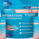 HydroMATE vista frontal del paquete mostrando 30 sobres y conveniencia