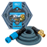 HydroTech manguera expandida frontal mostrando ligereza y longitud