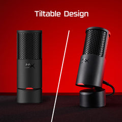 HyperX SoloCast 2 base inclinada para posicionamiento estable y cómodo