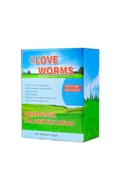I LOVE WORMS empaque frontal del producto mostrando peso y sello natural, aporta confianza