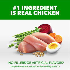 IAMS detalle de ingredientes con pollo real, resalta proteína de calidad