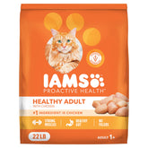 IAMS empaque frontal 22 lb mostrando la marca y beneficios nutricionales