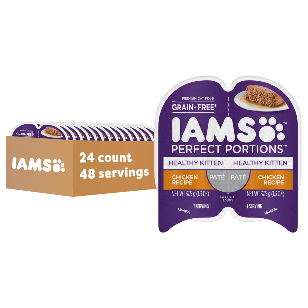 IAMS paquete frontal de 24 bandejas con porciones prácticas y frescura