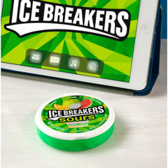 Ice Breakers comparación de tamaño en mano para llevar fácilmente