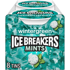 Ice Breakers lata frontal mostrando diseño y tamaño portátil con frescura inmediata