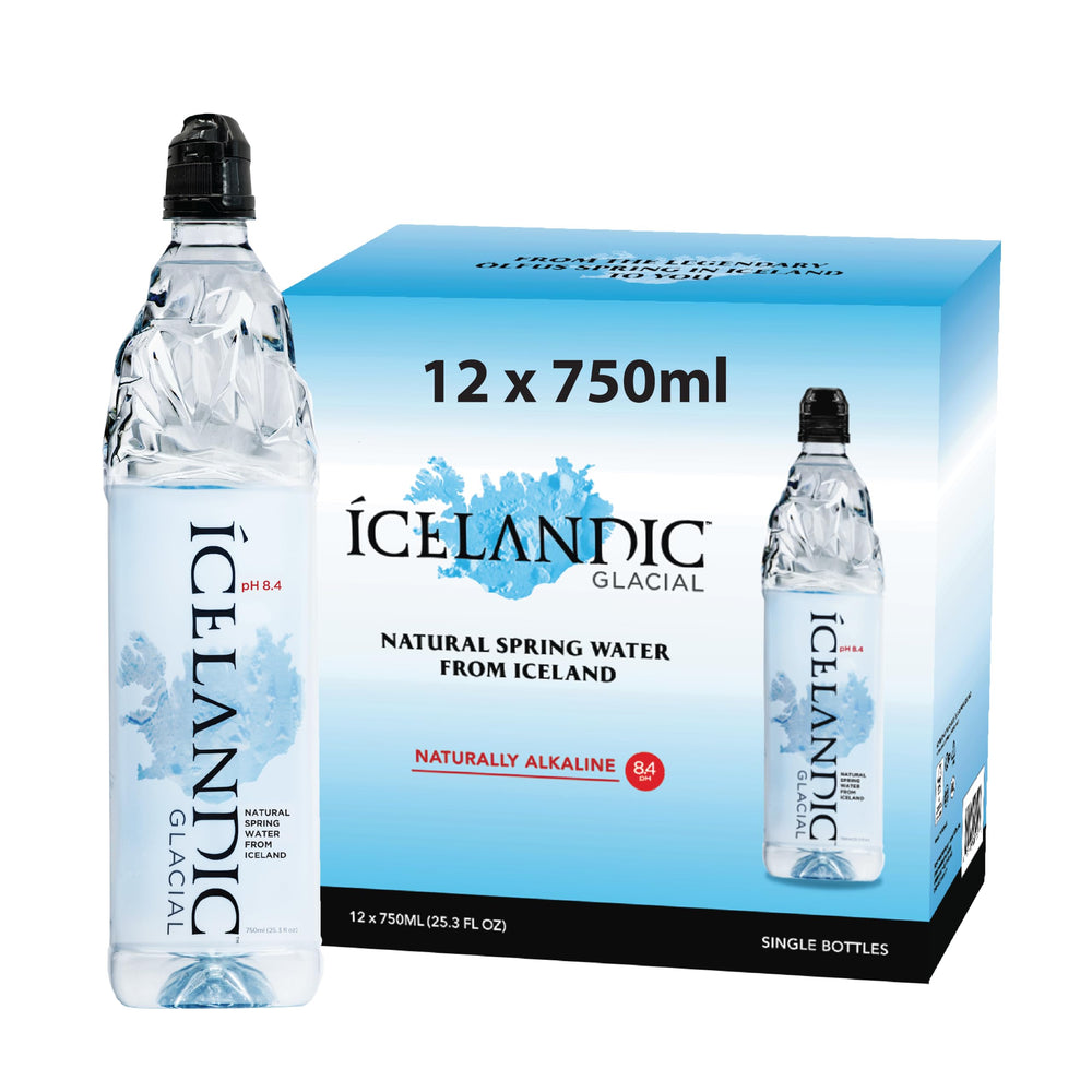 Icelandic Glacial vista frontal botella 750 ml, diseño premium y origen claro
