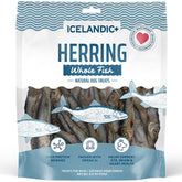 Icelandic+ empaque frontal del arenque entero mostrando el producto y la marca