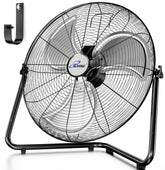 iLIVING ventilador 20" vista frontal mostrando potencia y diseño resistente