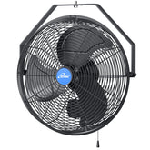 iLiving front view of 18-inch wall fan showing grill and airflow benefit