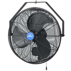 iLiving front view of 18-inch wall fan showing grill and airflow benefit