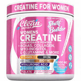 Clean Nutraceuticals Creatina Monohidrato para Mujer 5000 mg Unflavored — con Colágeno y BCAA, 30 servicios