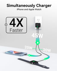 imokin primer plano de los dos puertos USB-C y reparto de energía eficiente
