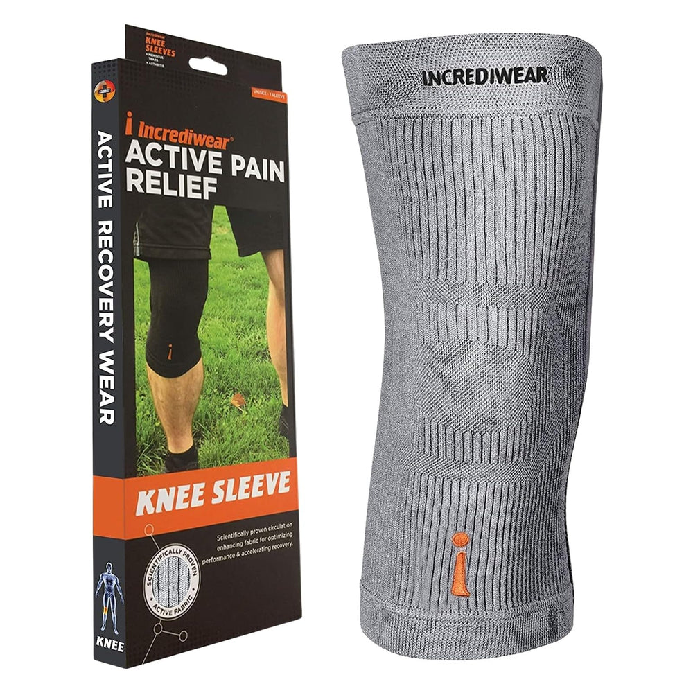 Incrediwear manga para rodilla frontal mostrando ajuste y soporte