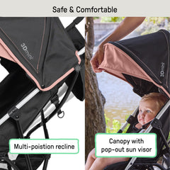 Ingenuity capota con visera desplegable protegiendo del sol y sombra ajustable
