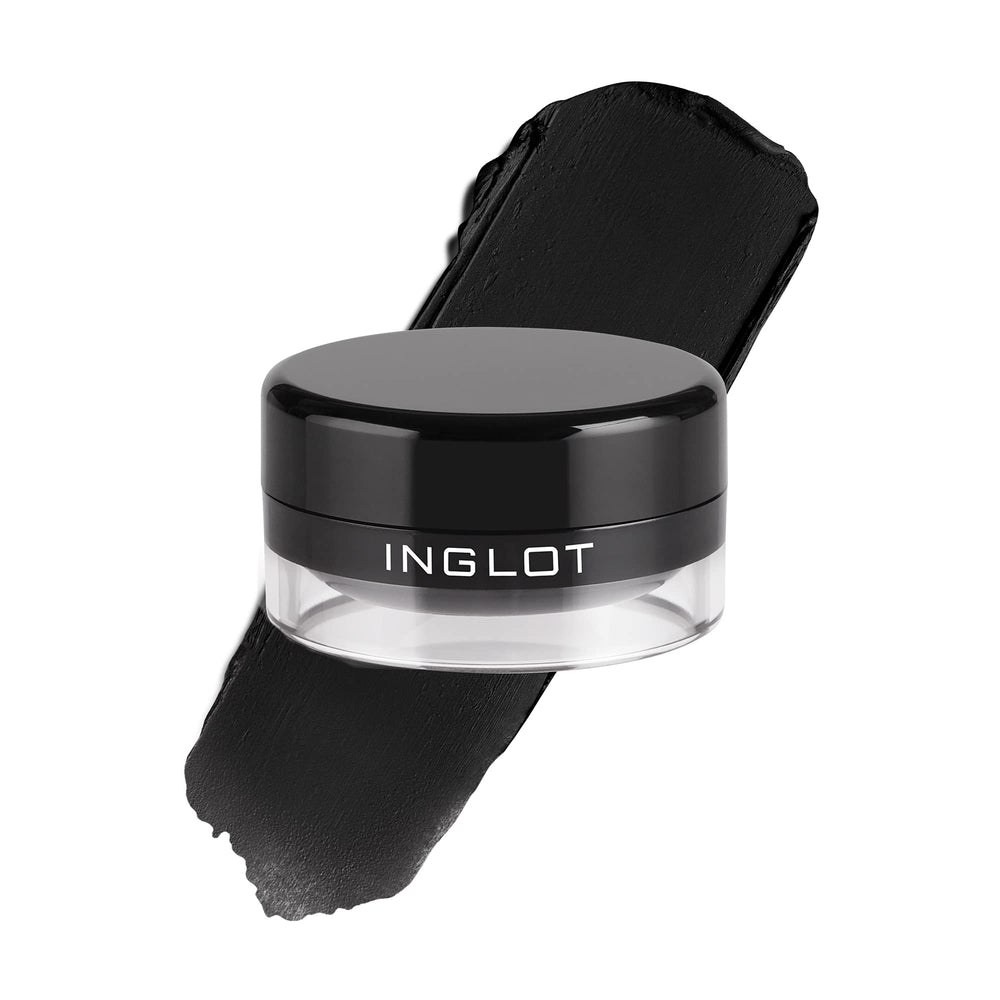 Inglot tarro frontal negro con tapa, presentación profesional