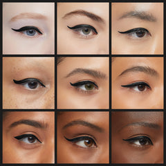 Muestra del delineador Inglot en piel, negro opaco y uniforme