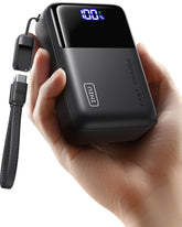 INIU vista frontal del power bank mostrando diseño compacto y portabilidad