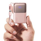 INIU frontal del power bank mostrando diseño compacto y fácil transporte