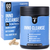 InnoSupps Inno Cleanse 2X frontal mostrando el envase y beneficios digestivos