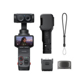 Insta360 Luna Ultra frontal mostrando diseño compacto y controles, ideal para vlogging