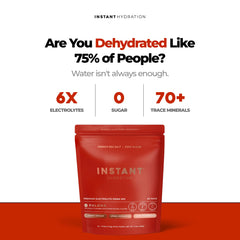 Instant Hydration sobres abiertos listos para usar y conveniencia en viaje