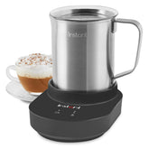 Instant MagicFroth vista frontal acero inoxidable y controles, ahorro de tiempo