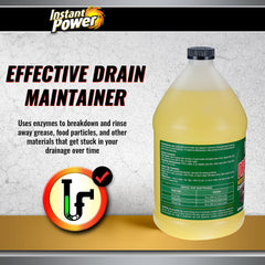 Instant Power etiqueta del envase destacando instrucciones y beneficios ecológicos