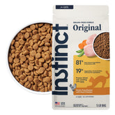Instinct bag front view showing brand and nutrition benefits