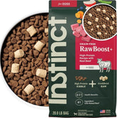 Instinct RawBoost frente del empaque mostrando 20 lb y beneficios