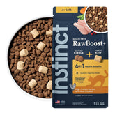Instinct RawBoost front bag showing product branding and benefits