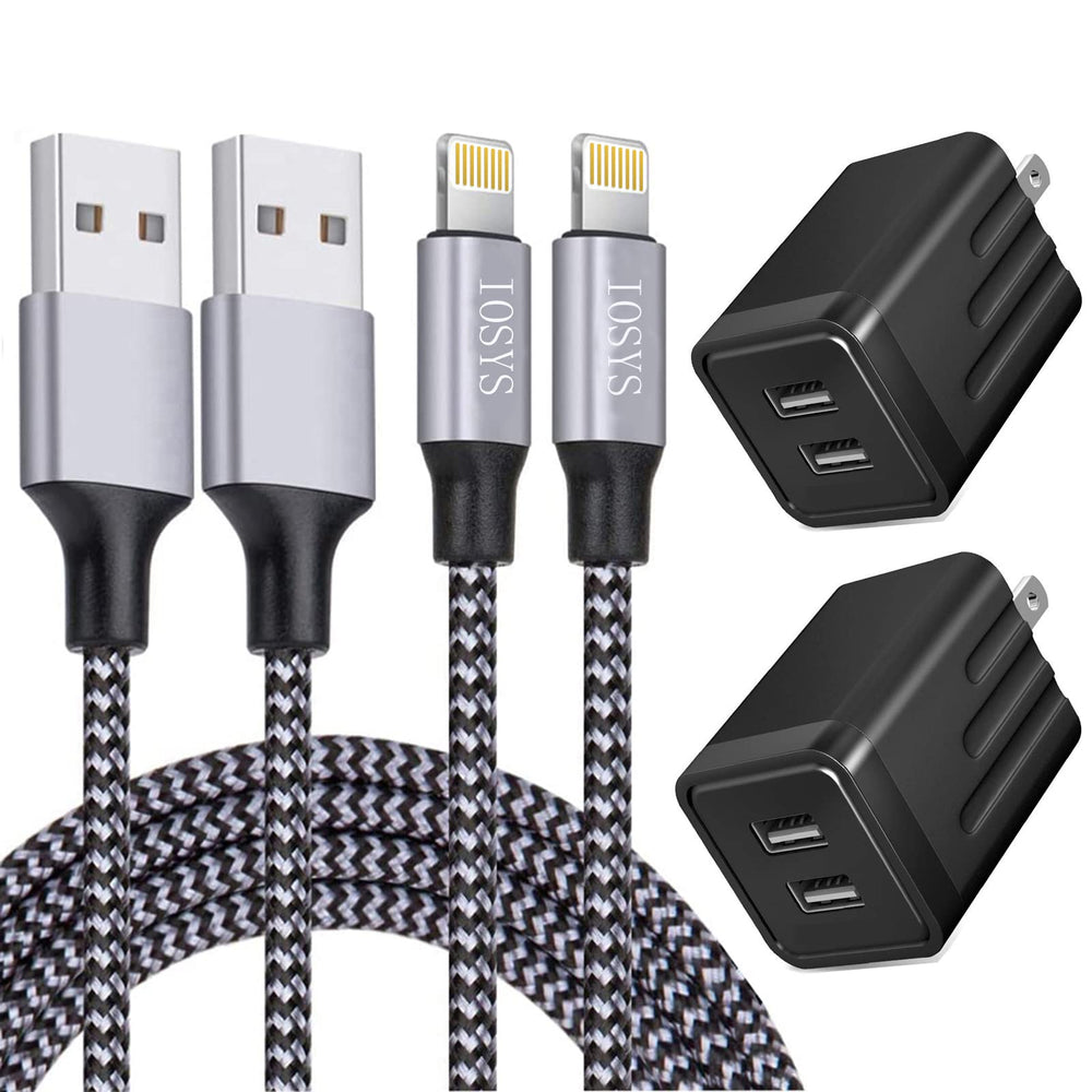 IOSYS adaptador puerto doble frontal mostrando dos salidas USB y carga simultánea