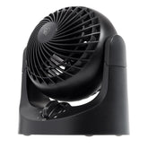 IRIS USA ventilador WOOZOO frontal mostrando diseño compacto y acabado mate para ahorro de espacio