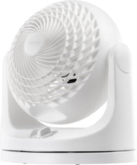 IRIS USA ventilador WOOZOO frontal mostrando diseño compacto y acabado mate