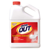 IRON OUT paquete frontal 9.5 lb mostrando etiqueta y uso doméstico