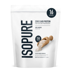 Isopure paquete frontal mostrando marca y formato, facilita elección clara