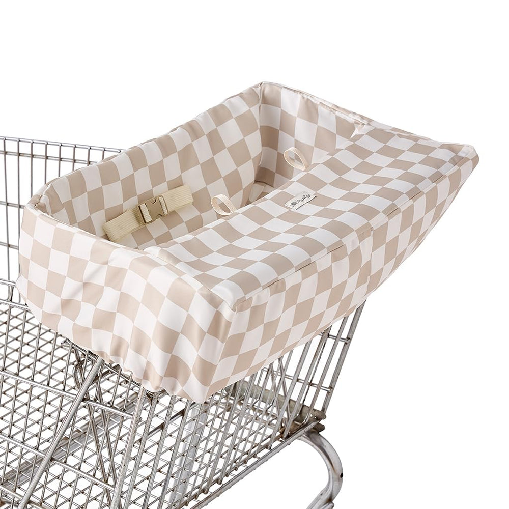 Itzy Ritzy vista frontal de la funda Checkerboard para carrito y trona, protección cómoda