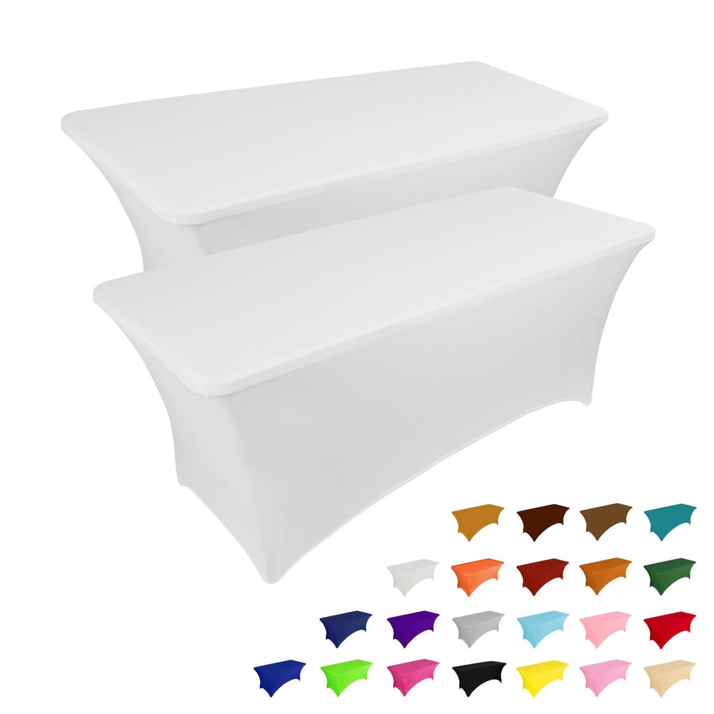 IVAPUPU vista frontal del pack de dos manteles 6FT blanco para eventos