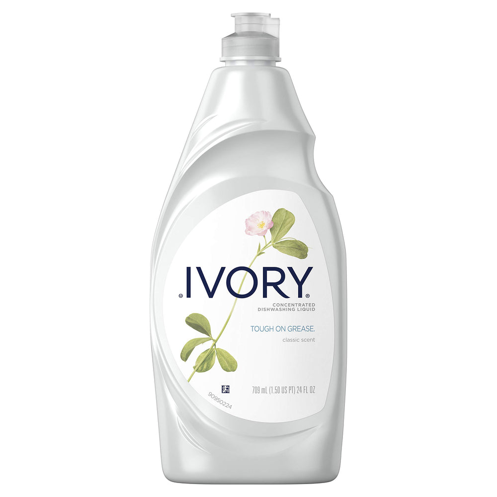 Ivory botella frontal con etiqueta visible, limpieza confiable